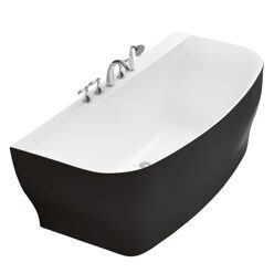 Акриловая ванна без перелива BelBagno BB74-NERO-W0 1650x780x590