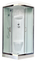 Душевая кабина Royal Bath 90HP6-WT-CH (белое/прозрачное) 90x90x217