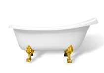 Мраморная ванна AquaStone Скарлет ножки золото Premium