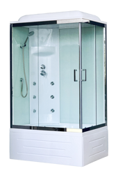 Душевая кабина Royal Bath 8100BP3-WT-CH (белое/прозрачное) левая 100x80x217