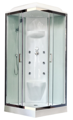 Душевая кабина Royal Bath 80HP7-WT-CH (белое/прозрачное) 80x80x217